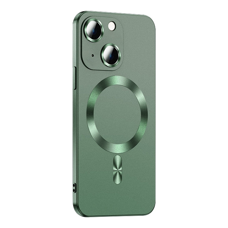 ELECTROPRIME For iPhone 15 Plus Liquid Lens Protector Magsafe Phone Case(Green)