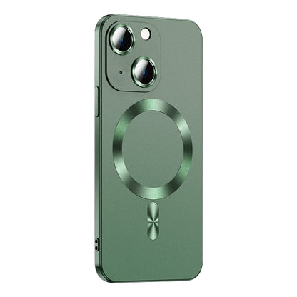 ELECTROPRIME For iPhone 15 Plus Liquid Lens Protector Magsafe Phone Case(Green)
