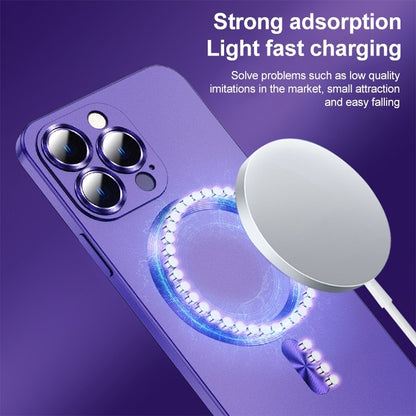 ELECTROPRIME For iPhone 15 Plus Liquid Lens Protector Magsafe Phone Case(Green)