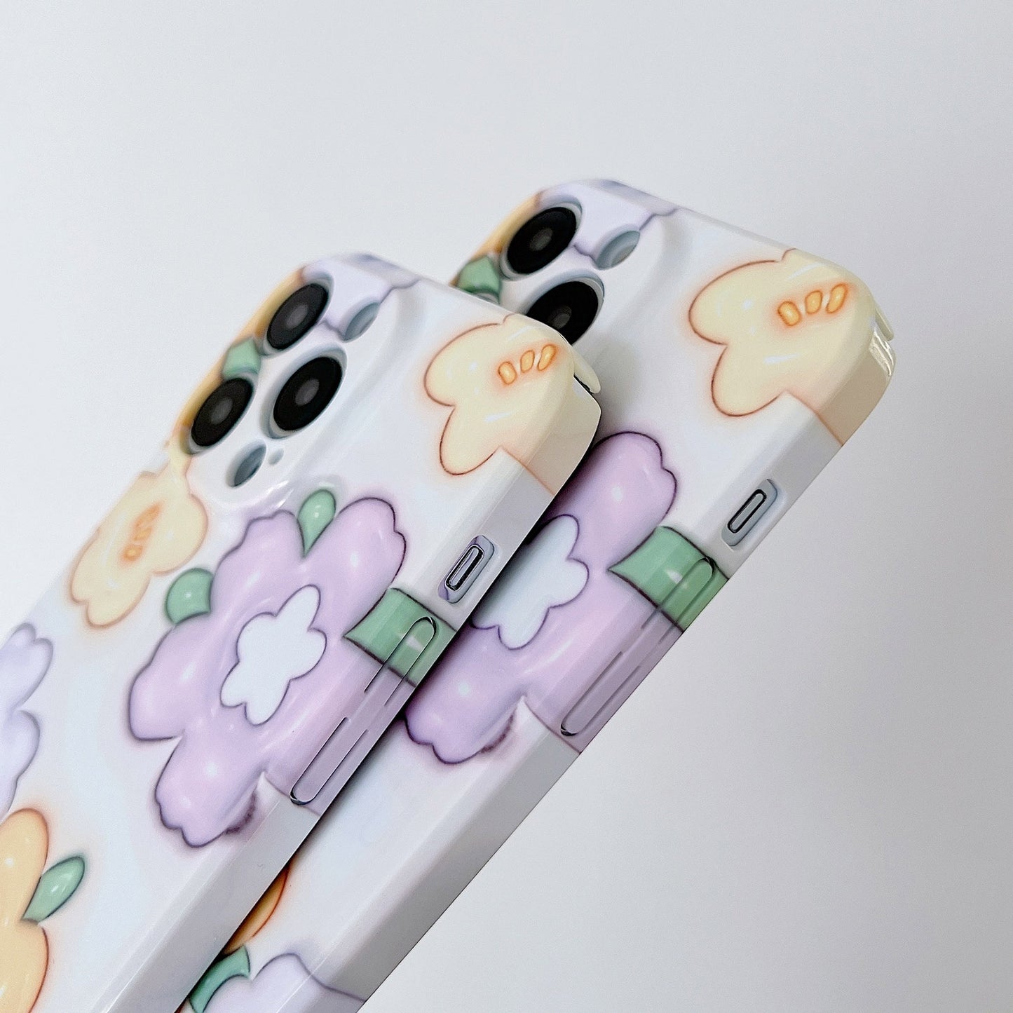 ELECTROPRIME For iPhone 15 PC Phone Case(Yellow Purple Flowers)