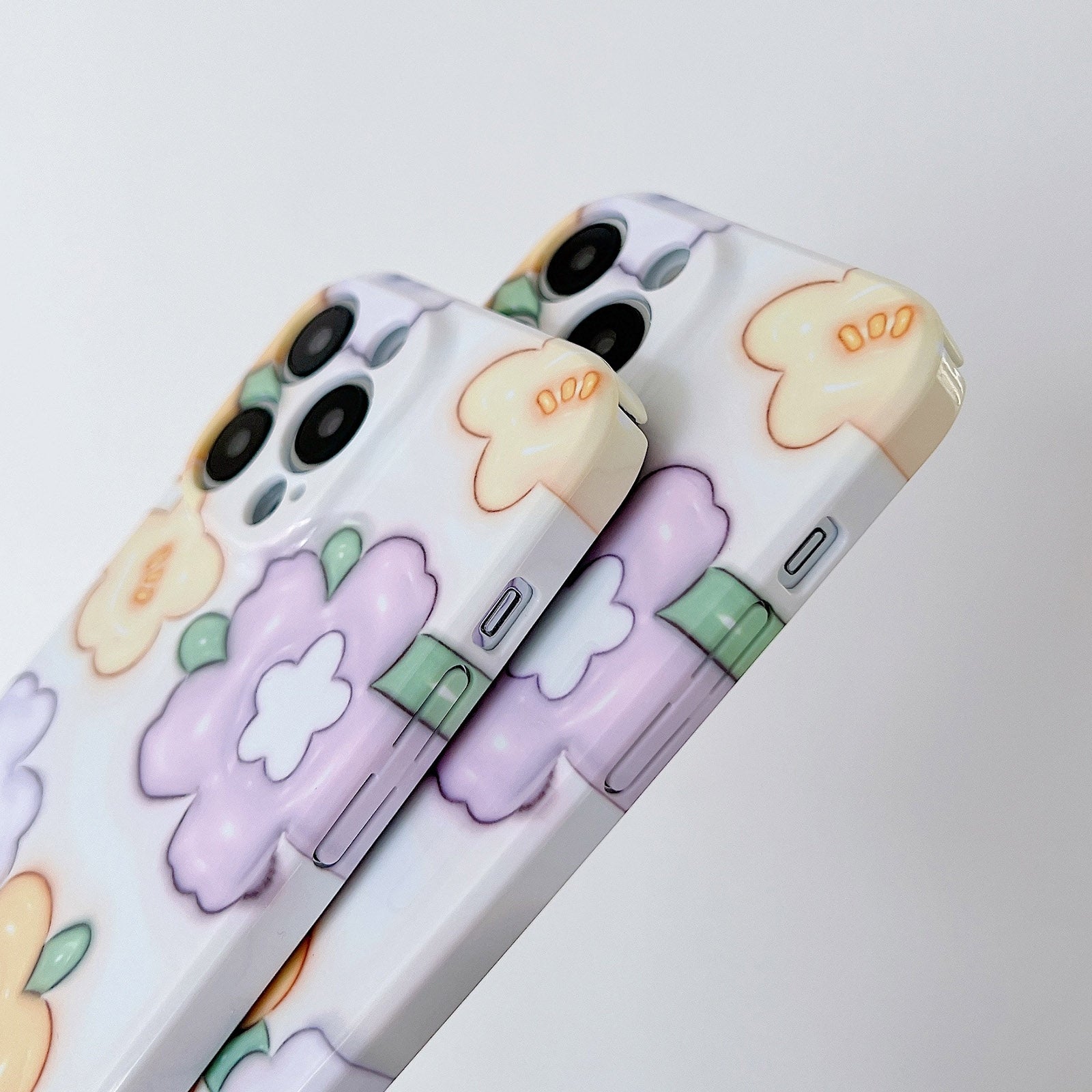 ELECTROPRIME For iPhone 15 PC Phone Case(Yellow Purple Flowers)