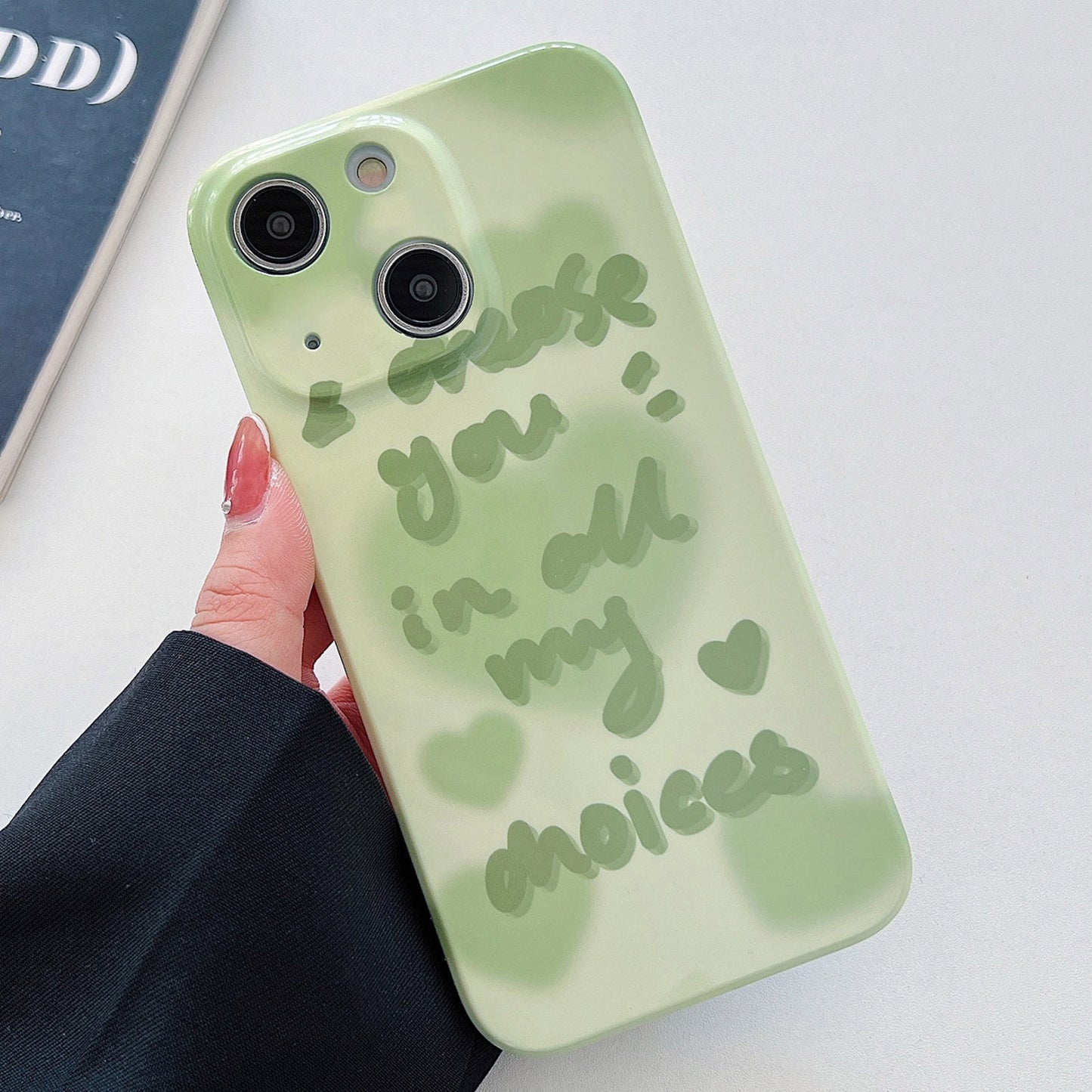 ELECTROPRIME For iPhone 15 PC Phone Case(Green Text)