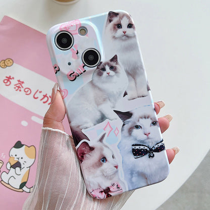 ELECTROPRIME For iPhone 15 PC Phone Case(White Cat)