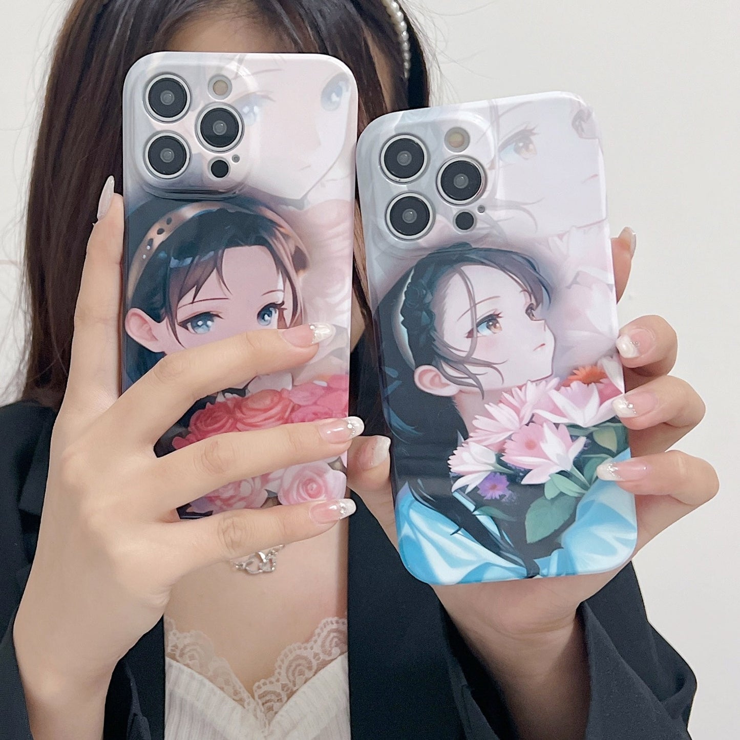 ELECTROPRIME For iPhone 15 PC Phone Case(Holding Lilies)