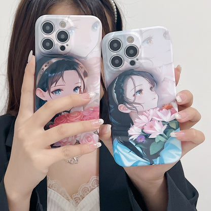 ELECTROPRIME For iPhone 15 PC Phone Case(Holding Lilies)