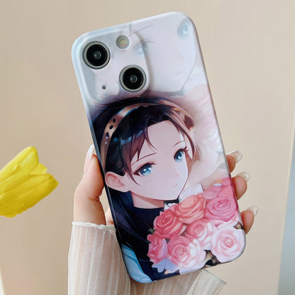 ELECTROPRIME For iPhone 15 PC Phone Case(Holding Roses)