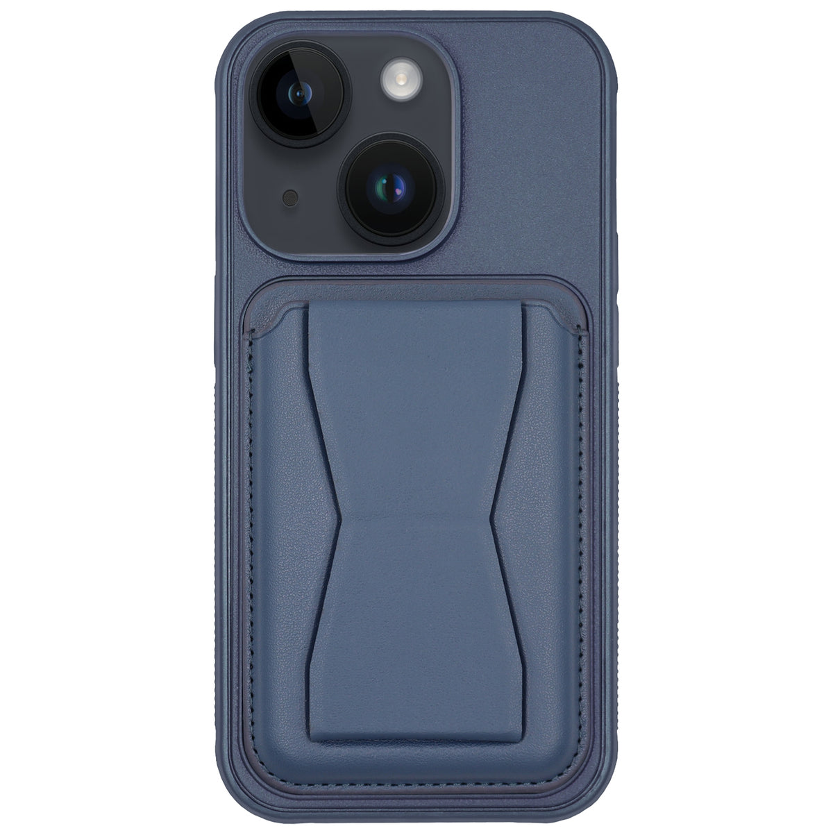 ELECTROPRIME For iPhone 15 Leather Card Holder TPU Phone Case(Navy Blue)