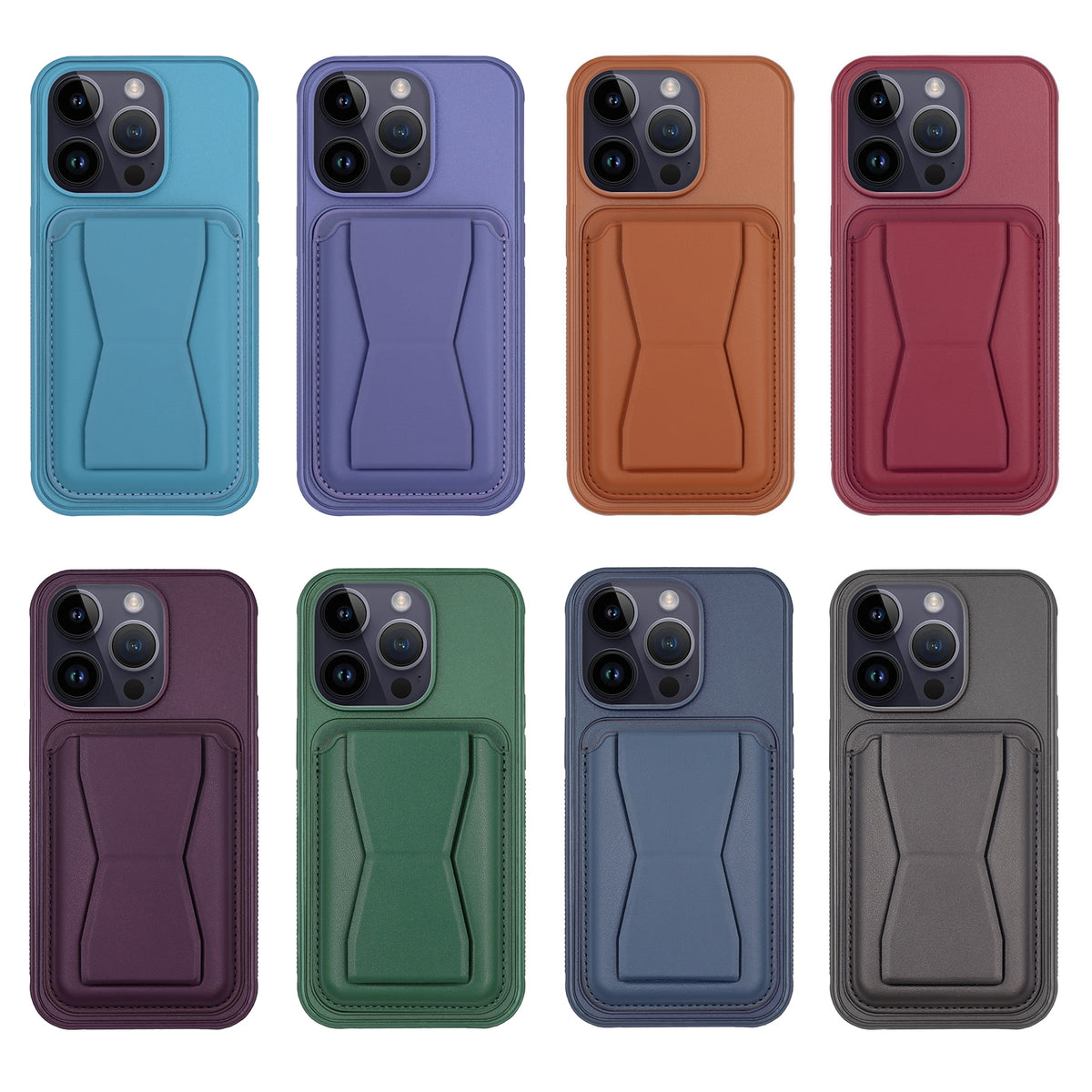 ELECTROPRIME For iPhone 15 Leather Card Holder TPU Phone Case(Dark Green)
