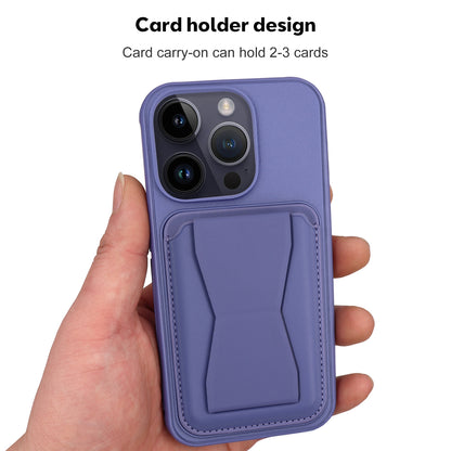ELECTROPRIME For iPhone 15 Leather Card Holder TPU Phone Case(Dark Green)
