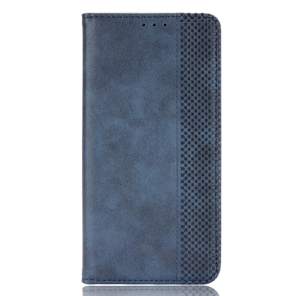 ELECTROPRIME For iPhone 15 Magnetic Buckle Retro Texture Leather Phone Case(Blue)