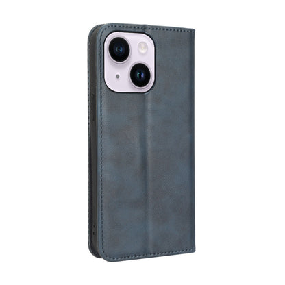ELECTROPRIME For iPhone 15 Magnetic Buckle Retro Texture Leather Phone Case(Blue)