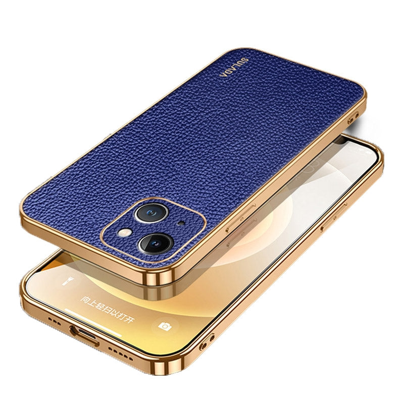 ELECTROPRIME For iPhone 15 SULADA TPU + Litchi Texture Leather Phone Case(Blue)