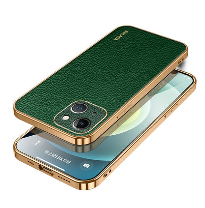 ELECTROPRIME For iPhone 15 SULADA TPU + Litchi Texture Leather Phone Case(Green)
