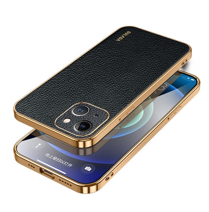 ELECTROPRIME For iPhone 15 SULADA TPU + Litchi Texture Leather Phone Case(Black)