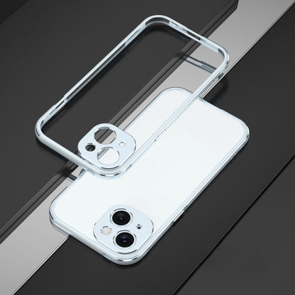 ELECTROPRIME For iPhone 15 Aurora Series Lens Protector + Metal Frame Phone Case(Blue Silver)