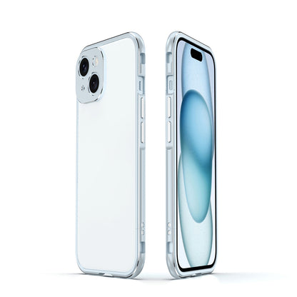 ELECTROPRIME For iPhone 15 Aurora Series Lens Protector + Metal Frame Phone Case(Blue Silver)