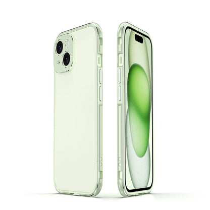 ELECTROPRIME For iPhone 15 Aurora Series Lens Protector + Metal Frame Phone Case(Green Silver)