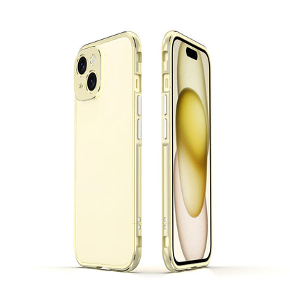 ELECTROPRIME For iPhone 15 Aurora Series Lens Protector + Metal Frame Phone Case(Gold Silver)