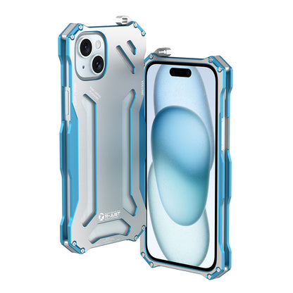 ELECTROPRIME For iPhone 15 Plus R-JUST RJ17 Shockproof Armor Metal Phone Case(Blue)