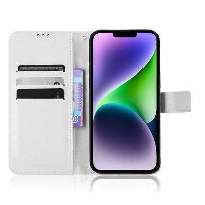 ELECTROPRIME For iPhone 15 Diamond Texture Leather Phone Case(White)