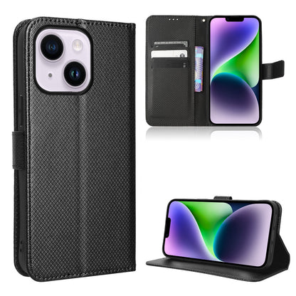 ELECTROPRIME For iPhone 15 Diamond Texture Leather Phone Case(Black)