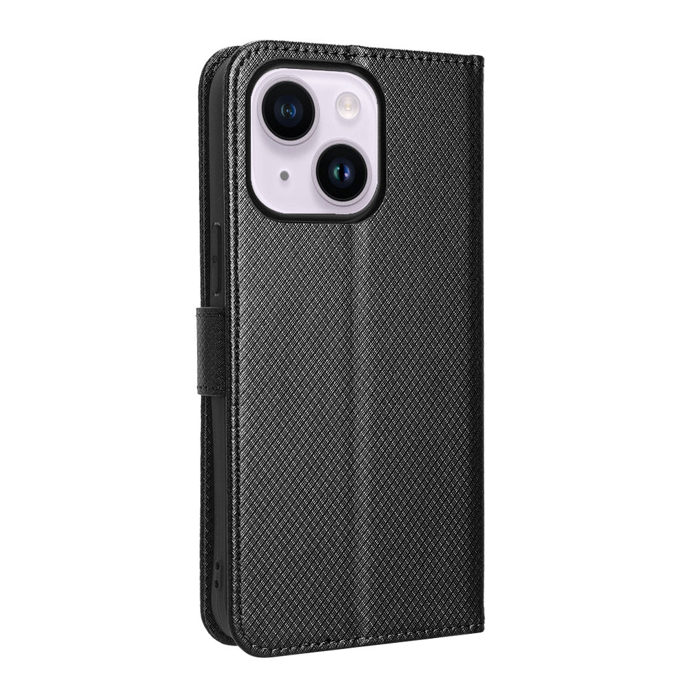 ELECTROPRIME For iPhone 15 Diamond Texture Leather Phone Case(Black)