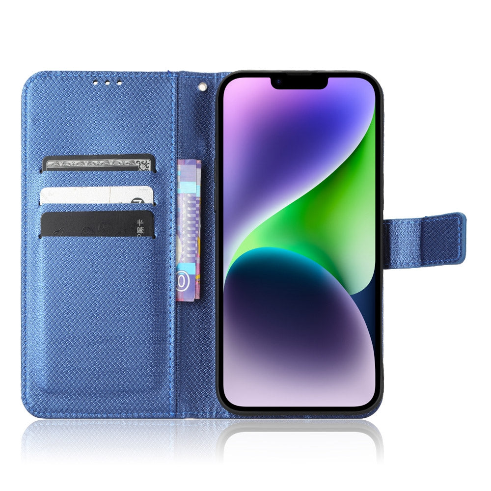ELECTROPRIME For iPhone 15 Diamond Texture Leather Phone Case(Blue)
