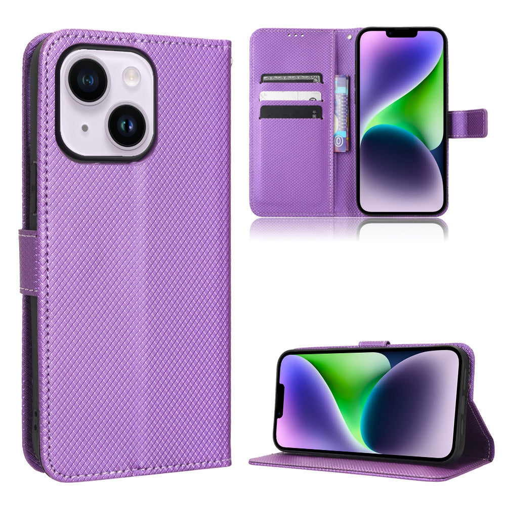 ELECTROPRIME For iPhone 15 Diamond Texture Leather Phone Case(Purple)