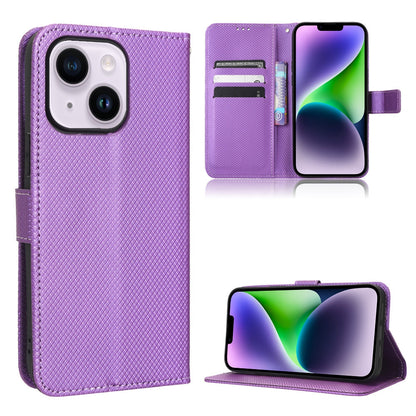 ELECTROPRIME For iPhone 15 Diamond Texture Leather Phone Case(Purple)