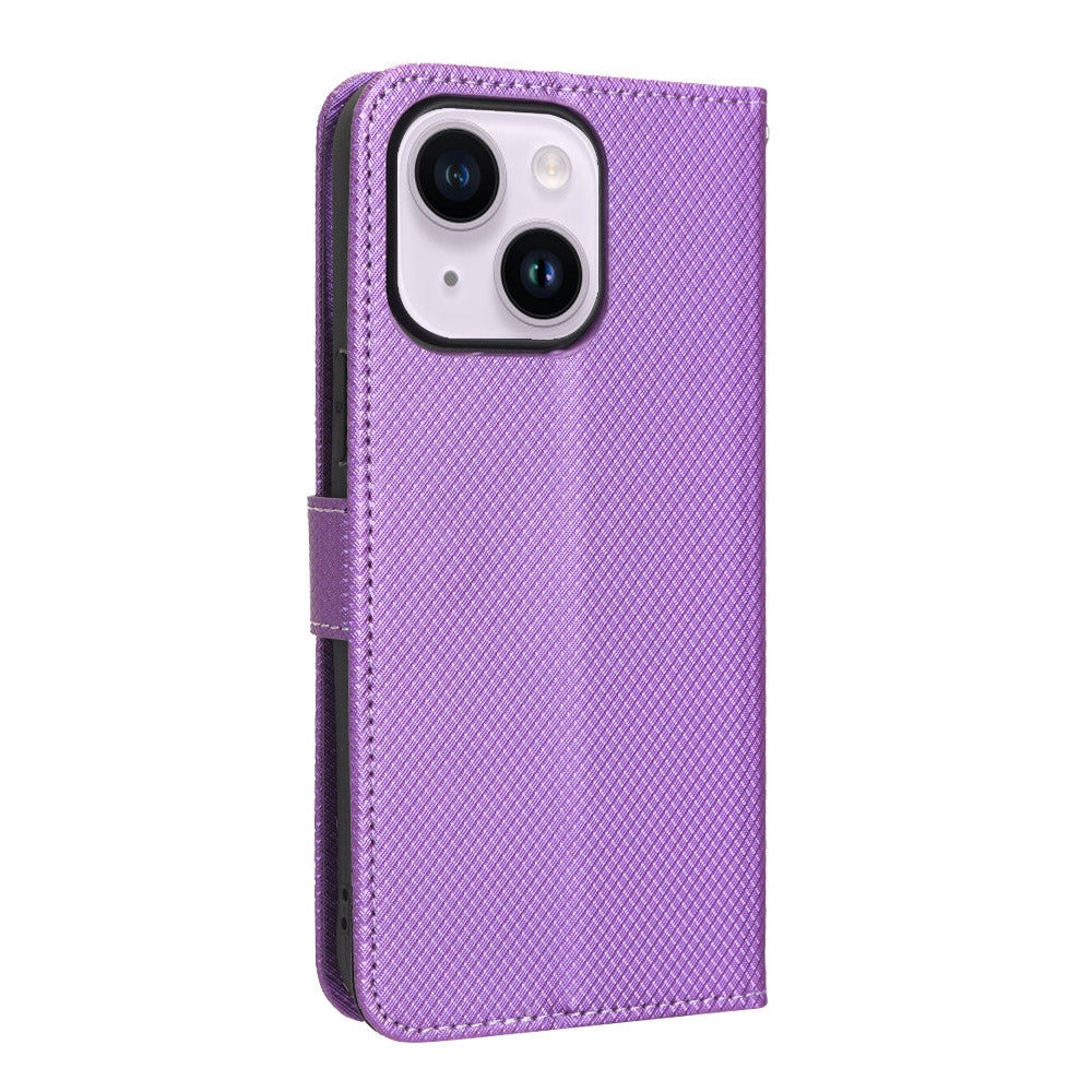 ELECTROPRIME For iPhone 15 Diamond Texture Leather Phone Case(Purple)