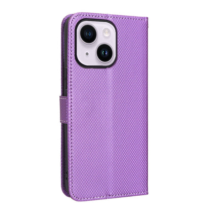 ELECTROPRIME For iPhone 15 Diamond Texture Leather Phone Case(Purple)