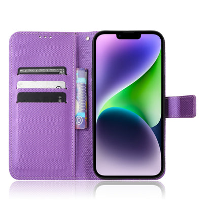 ELECTROPRIME For iPhone 15 Diamond Texture Leather Phone Case(Purple)
