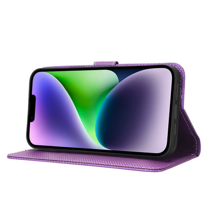 ELECTROPRIME For iPhone 15 Diamond Texture Leather Phone Case(Purple)