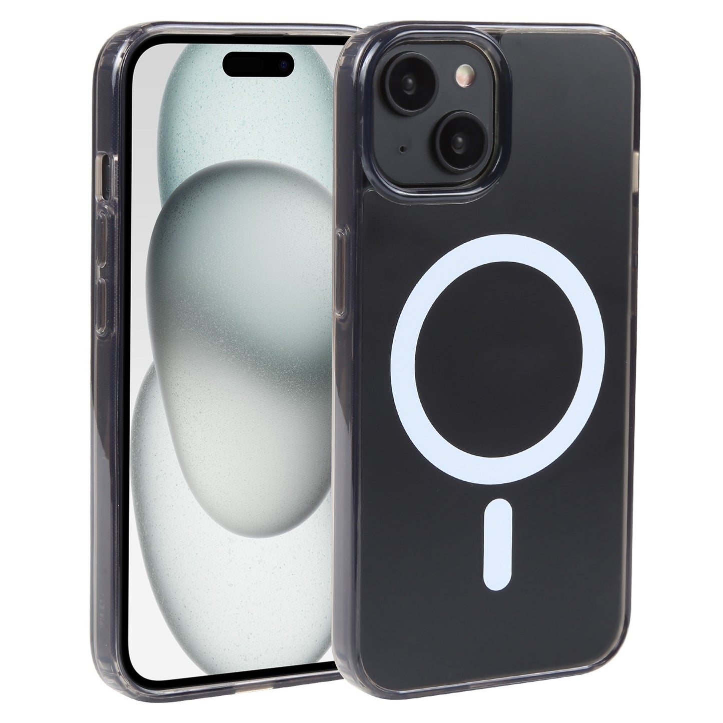 ELECTROPRIME For iPhone 15 GEBEI MagSafe Magnetic Transparent Phone Case(Transparent Black)