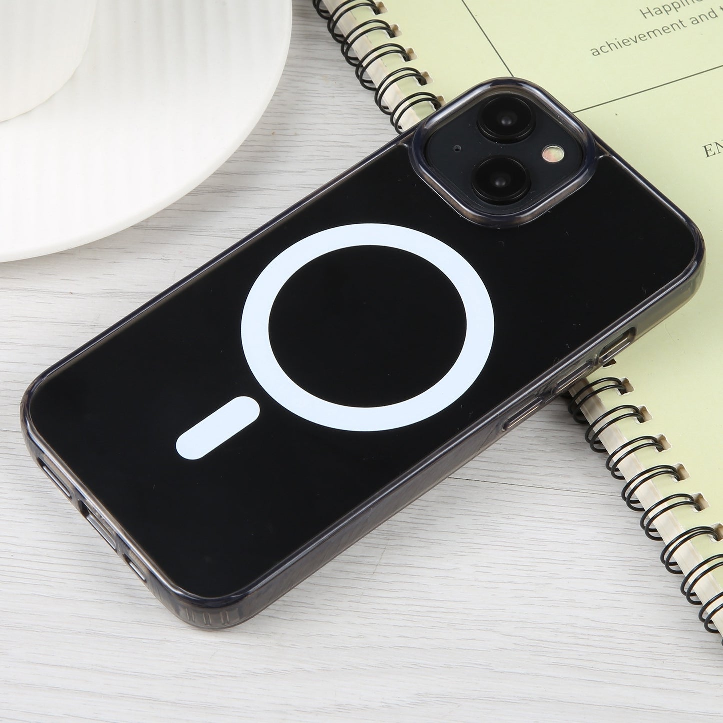 ELECTROPRIME For iPhone 15 GEBEI MagSafe Magnetic Transparent Phone Case(Transparent Black)