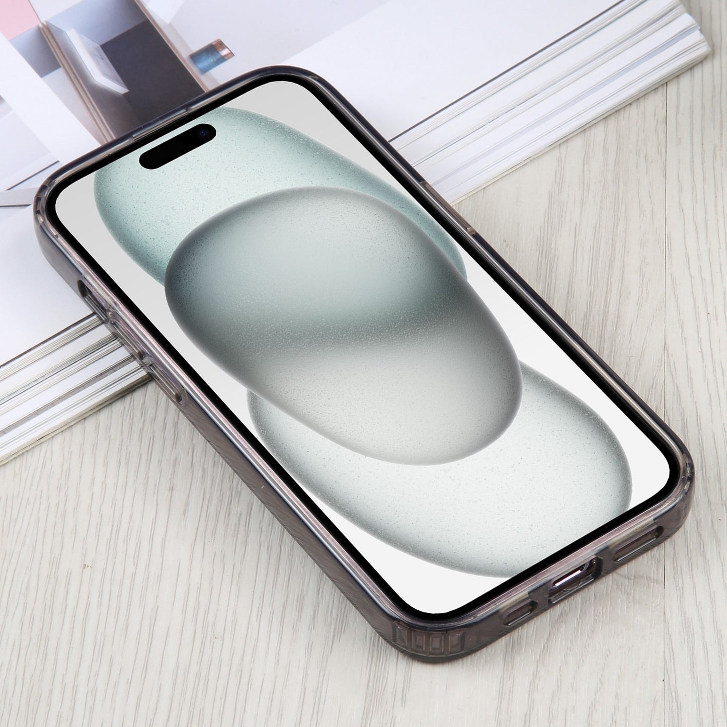 ELECTROPRIME For iPhone 15 GEBEI Acrylic Phone Case(Transparent Black)