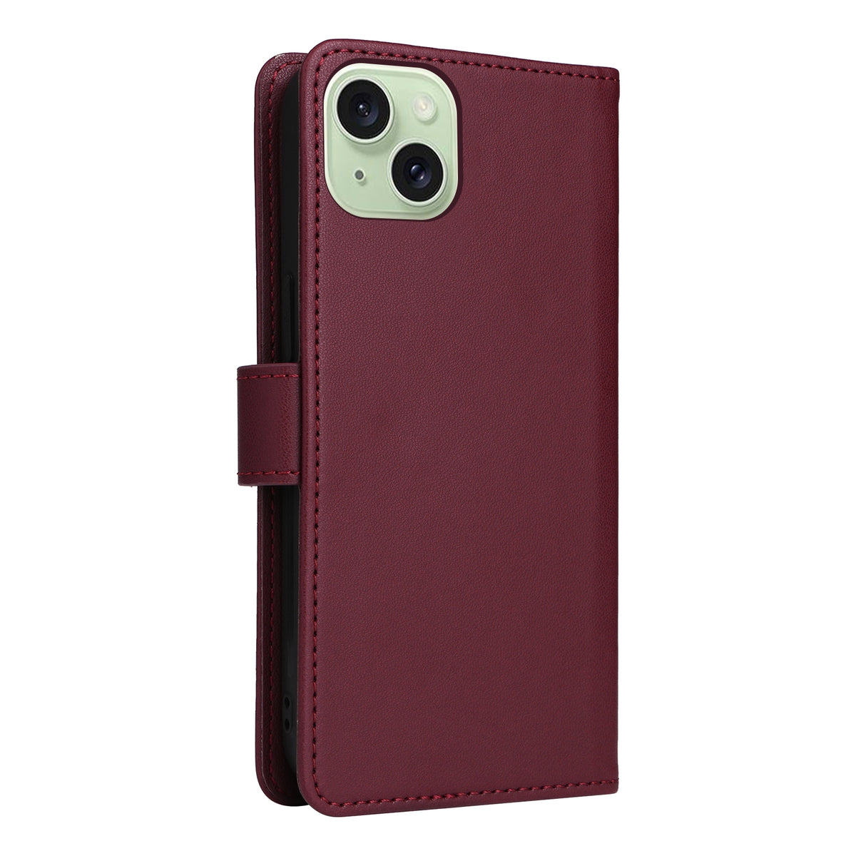 ELECTROPRIME For iPhone 15 Plus BETOPNICE BN-005 2 in 1 Detachable Imitate Genuine Leather Phone Case(Wine Red)