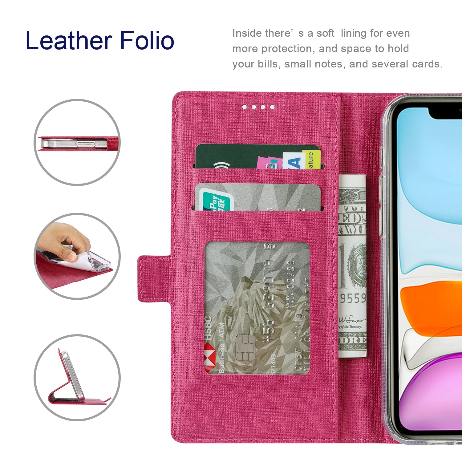 ELECTROPRIME For iPhone 15 ViLi K Series Dual-side Buckle Magsafe Leather Phone Case(Rose Red)