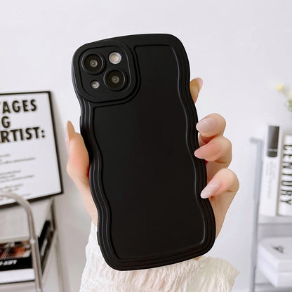 ELECTROPRIME For iPhone 15 Wave Edge Silicone Phone Case(Black)