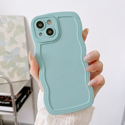 ELECTROPRIME For iPhone 15 Wave Edge Silicone Phone Case(Blue)