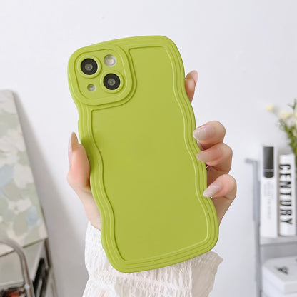 ELECTROPRIME For iPhone 15 Wave Edge Silicone Phone Case(Green)