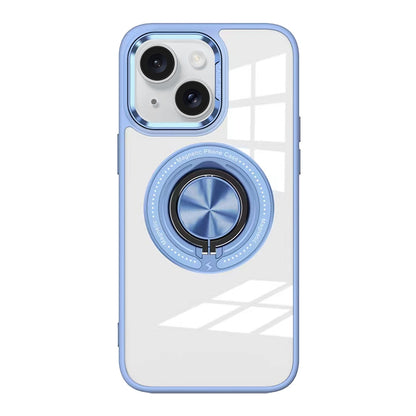 ELECTROPRIME For iPhone 15 Magnetic Rotating Ring Holder Acrylic Phone Case(Light Blue)