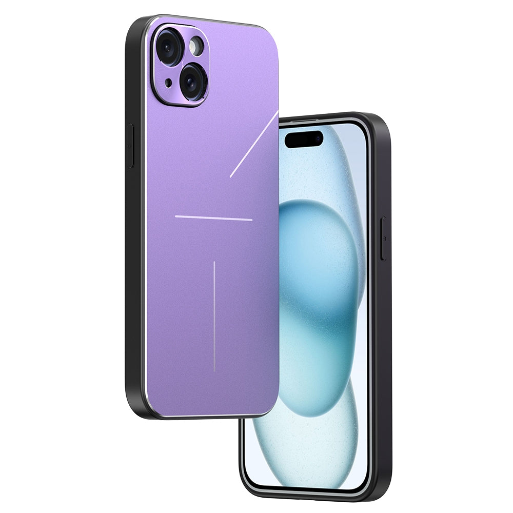 ELECTROPRIME For iPhone 15 R-JUST RJ52 3-Line Style Metal TPU Shockproof Phone Case(Purple)