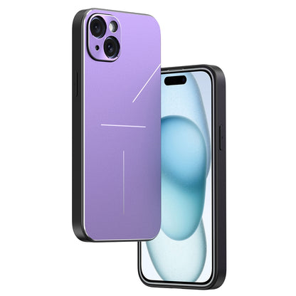 ELECTROPRIME For iPhone 15 R-JUST RJ52 3-Line Style Metal TPU Shockproof Phone Case(Purple)