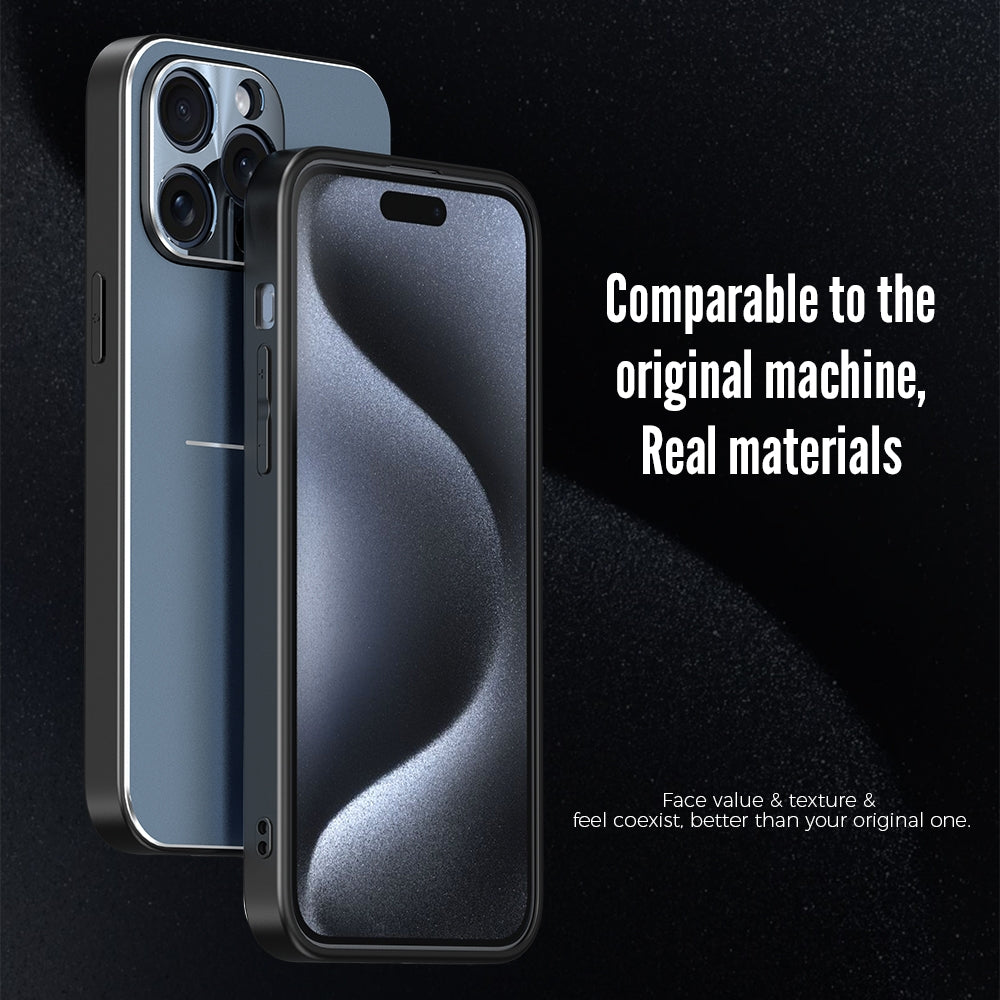 ELECTROPRIME For iPhone 15 Plus R-JUST RJ52 3-Line Style Metal TPU Shockproof Phone Case(Blue)