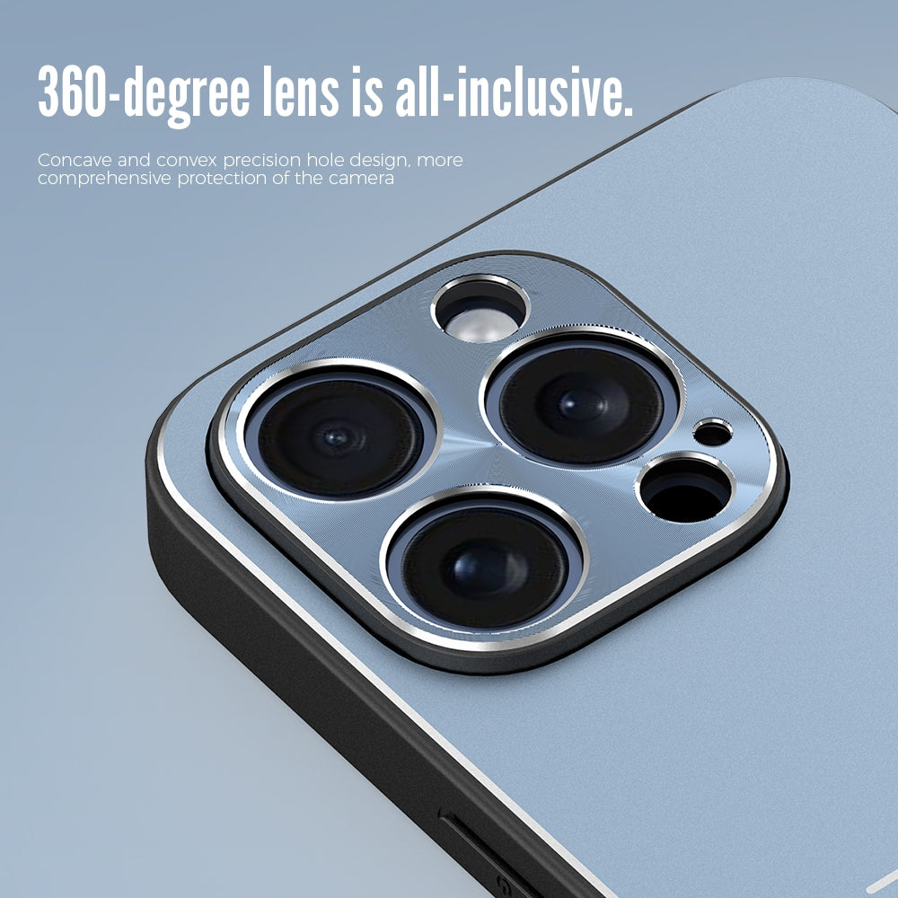 ELECTROPRIME For iPhone 15 Plus R-JUST RJ52 3-Line Style Metal TPU Shockproof Phone Case(Blue)