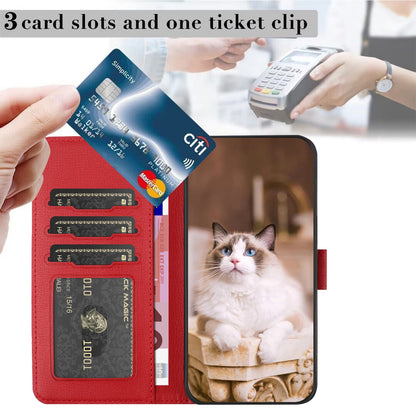 ELECTROPRIME For iPhone 15 Cartoon Cats Leather Phone Case(Red)