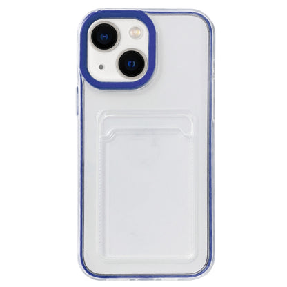 ELECTROPRIME For iPhone 15 360 Clear PC Hybrid  TPU Phone Case with Card Slot(Royal Blue)