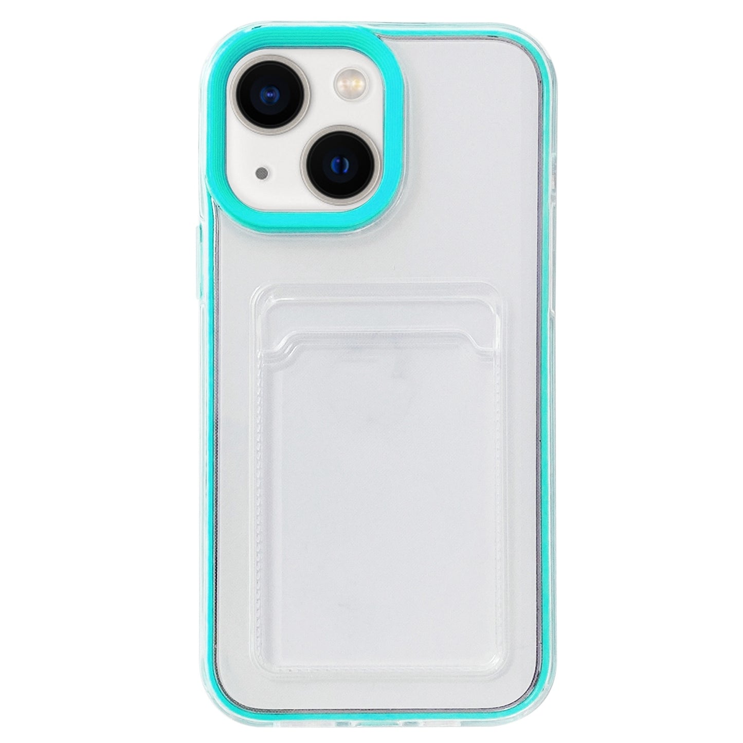 ELECTROPRIME For iPhone 15 360 Clear PC Hybrid  TPU Phone Case with Card Slot(Blue)