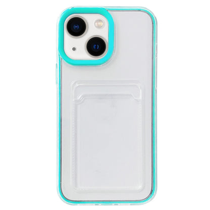 ELECTROPRIME For iPhone 15 360 Clear PC Hybrid  TPU Phone Case with Card Slot(Blue)